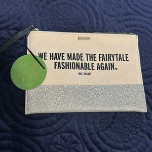 Kate Spade Disney glitter clutch NWT
